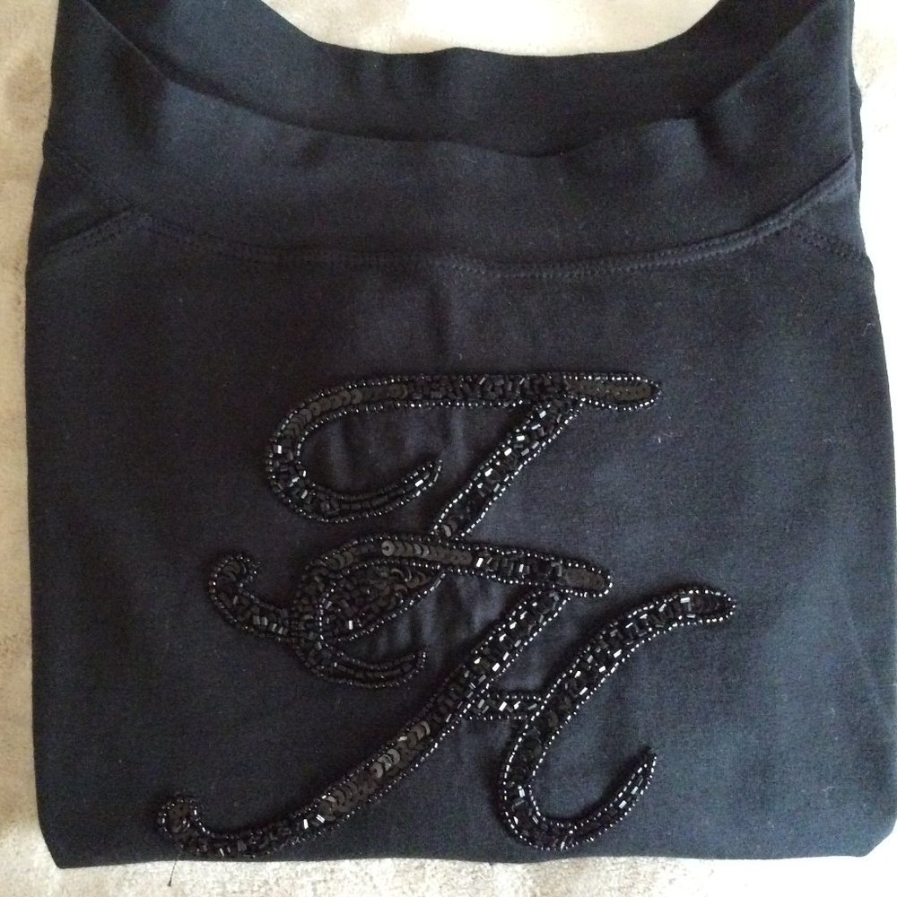 Tommy Hilfiger Y2K Beaded TH logo, 3/4 sleeve top (Sz. S)